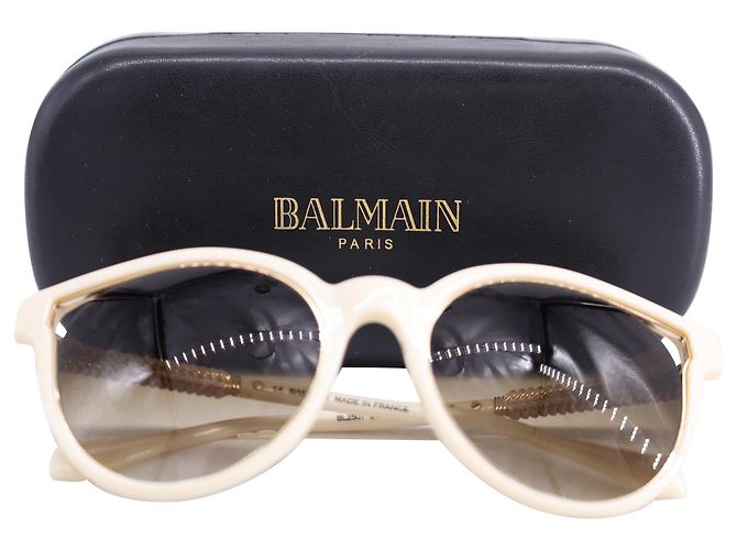 Balmain BL2507 Óculos de Sol Redondos em Acetato Branco - vista 6