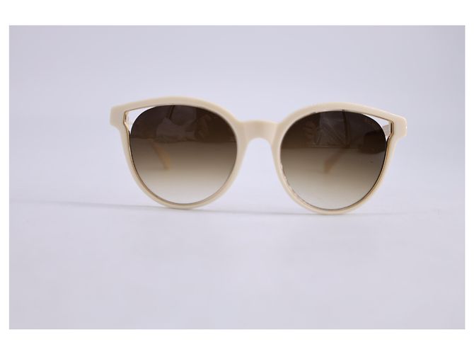 Balmain BL2507 Óculos de Sol Redondos em Acetato Branco - vista 7
