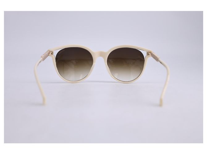 Balmain BL2507 Óculos de Sol Redondos em Acetato Branco - vista 9