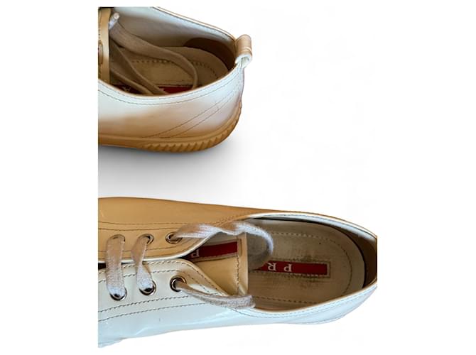 Prada Sneakers Weiß Polyester Größe 37 - Ansicht 2