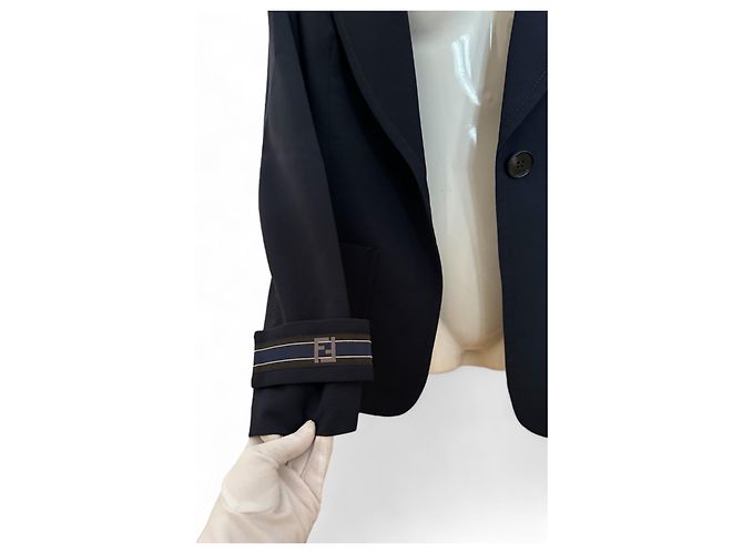 Fendi Hosenanzug aus Wolle in Navy Blau Marineblau - Ansicht 2