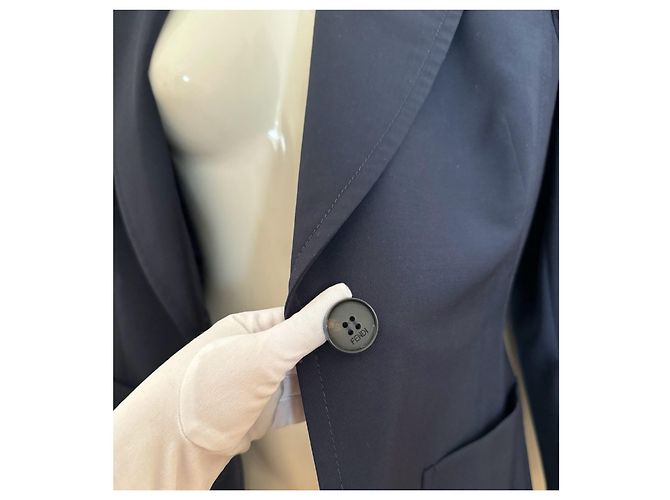 Fendi Hosenanzug aus Wolle in Navy Blau Marineblau - Ansicht 3