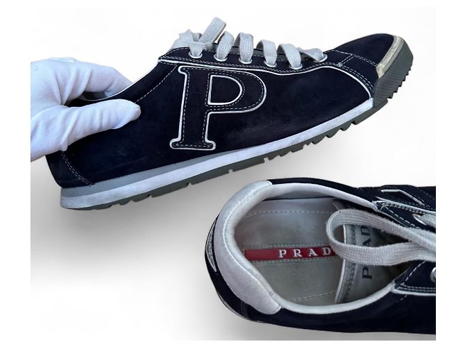 Sneakers Prada in pelle nere Nero - vista 5