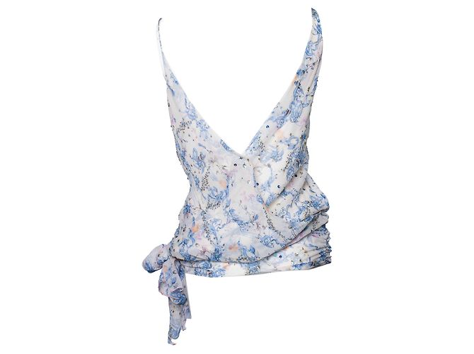 Autre Marque Diane von Furstenberg, Asymmetrisches cremefarbenes Top Blau - Ansicht 2