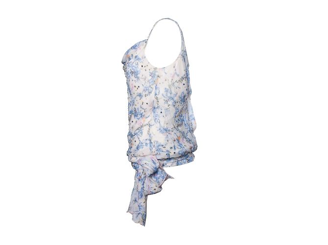 Autre Marque Diane von Furstenberg, Asymmetrisches cremefarbenes Top Blau - Ansicht 3