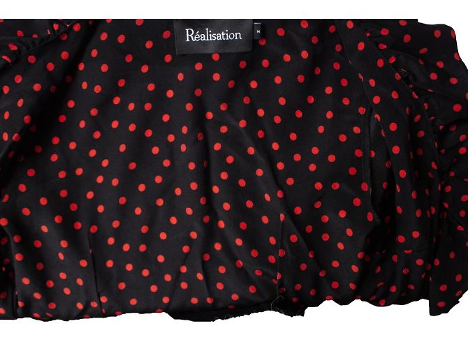 Autre Marque Realisierung, schwarzes Wickelkleid mit Punkten - Ansicht 6