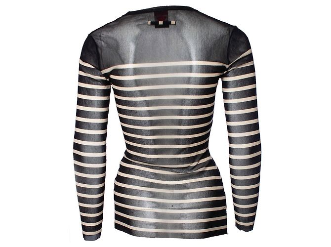 Jean Paul Gaultier, Conjunto twin transparente con rayas Negro - vista 6