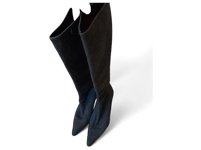 Botas de piel negras de punta Christian Louboutin Negro - vista 3