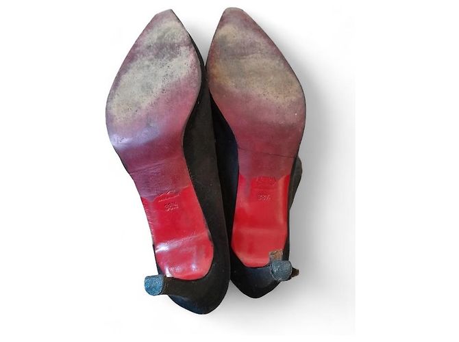 Botas de piel negras de punta Christian Louboutin Negro - vista 4