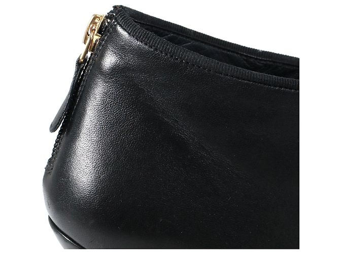 CHANEL - Botines Chanel CC en piel de cordero negro (tamaño 34.5) - vista 5