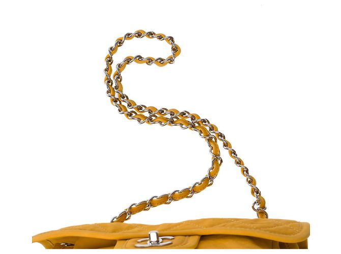 Classique Sac CHANEL en Cuir Jaune - 101987 - vue 10