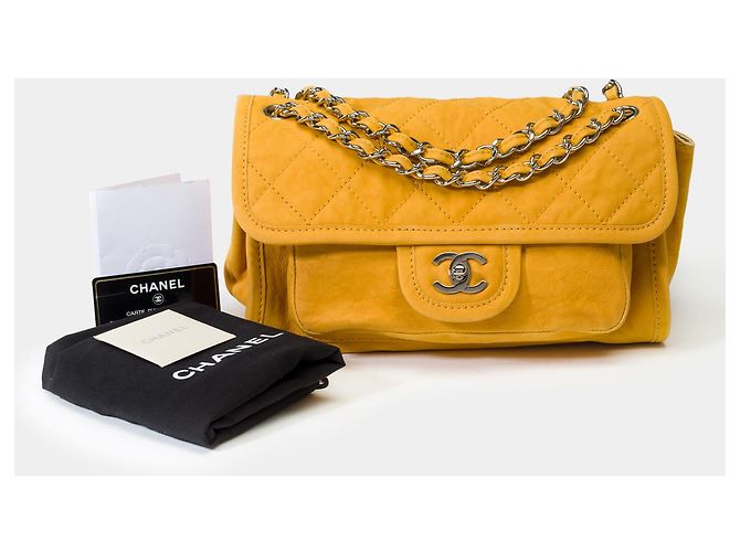 Classique Sac CHANEL en Cuir Jaune - 101987 - vue 2