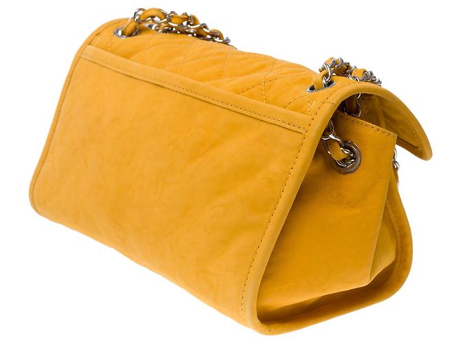 Classique Sac CHANEL en Cuir Jaune - 101987 - vue 6