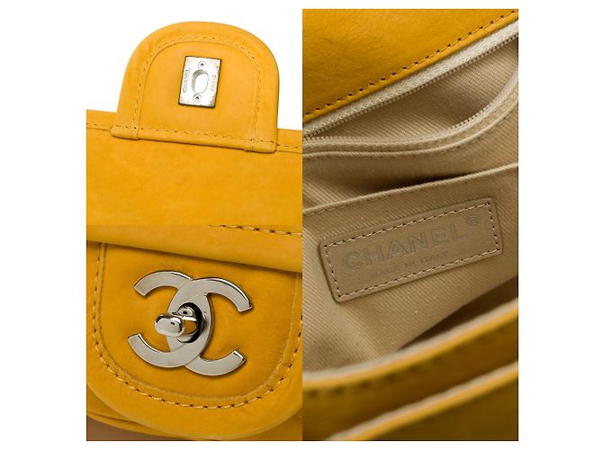 Classique Sac CHANEL en Cuir Jaune - 101987 - vue 7