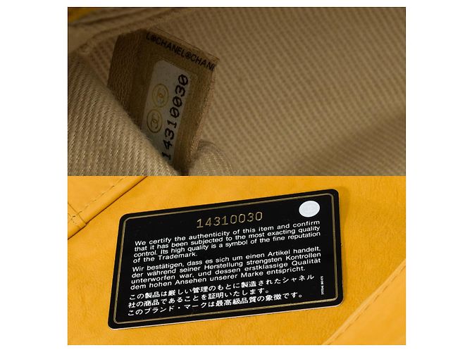 Classique Sac CHANEL en Cuir Jaune - 101987 - vue 8