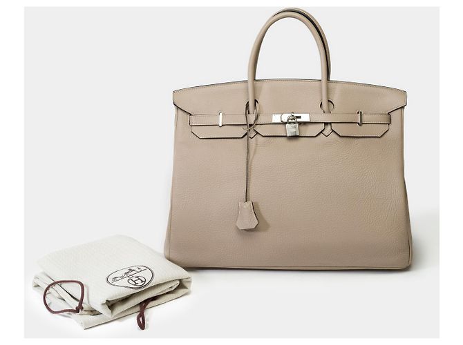 Hermès Sac HERMES Birkin 40 en Cuir Gris - 101972 - vue 2