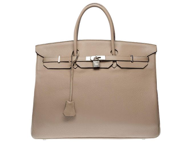 Hermès Sac HERMES Birkin 40 en Cuir Gris - 101972 - vue 3
