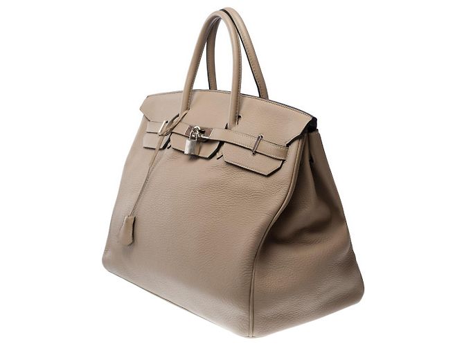 Hermès Sac HERMES Birkin 40 en Cuir Gris - 101972 - vue 5