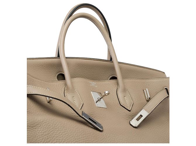Hermès Sac HERMES Birkin 40 en Cuir Gris - 101972 - vue 7