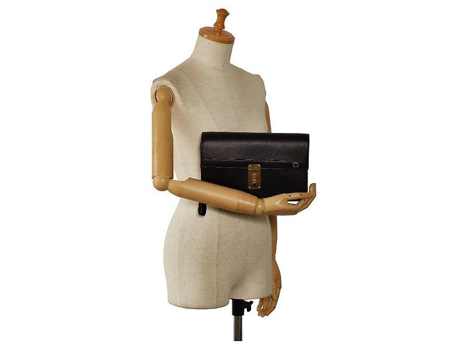 Alfred Dunhill Borsa a mano in pelle Dunhill nera e dorata in ottime condizioni - vista 11