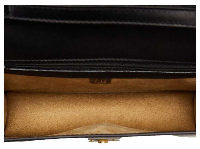 Alfred Dunhill Borsa a mano in pelle Dunhill nera e dorata in ottime condizioni - vista 5