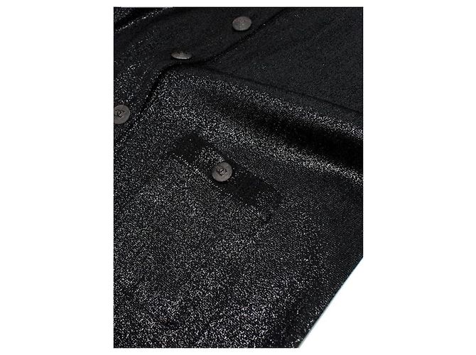 Chanel Seltene schwarze metallische Strickkleid - Ansicht 5