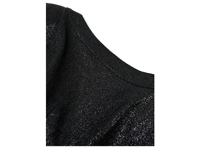 Chanel Seltene schwarze metallische Strickkleid - Ansicht 7