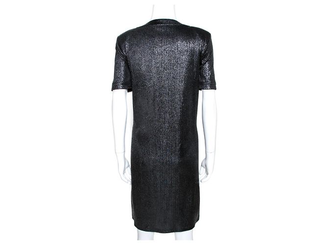 Chanel Seltene schwarze metallische Strickkleid - Ansicht 8