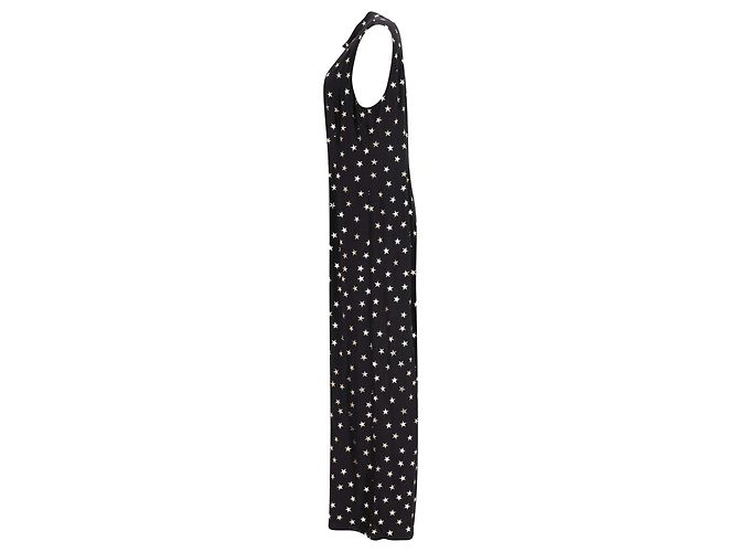 Autre Marque Macacão Rixo Star com gola reversa em viscose preta Preto - vista 2