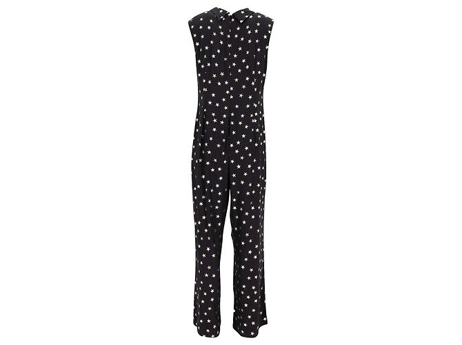 Autre Marque Macacão Rixo Star com gola reversa em viscose preta Preto - vista 3