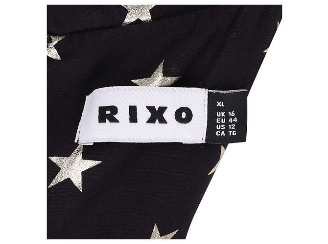 Autre Marque Macacão Rixo Star com gola reversa em viscose preta Preto - vista 4