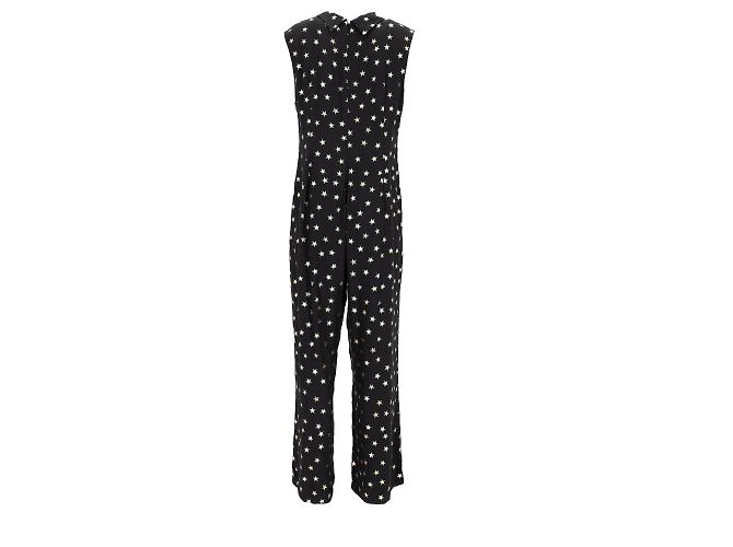 Autre Marque Macacão Rixo Star com gola reversa em viscose preta Preto - vista 8