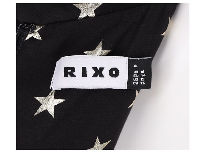 Autre Marque Macacão Rixo Star com gola reversa em viscose preta Preto - vista 9