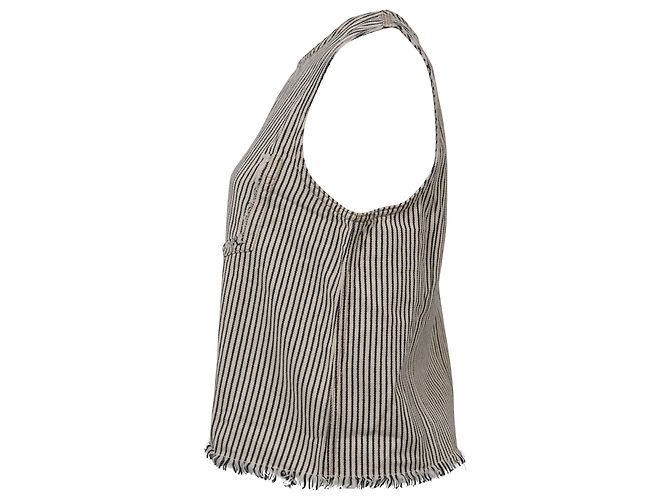 Top corto vaquero con rayas diplomáticas en algodón blanco de T by Alexander Wang - vista 2