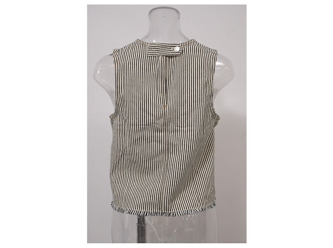 Top corto vaquero con rayas diplomáticas en algodón blanco de T by Alexander Wang - vista 8