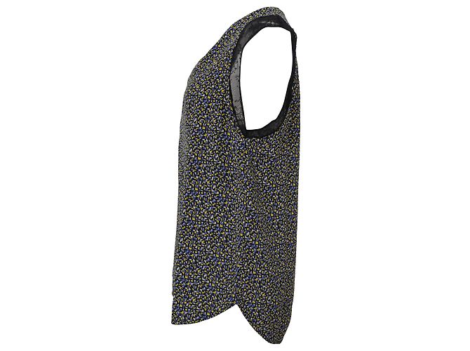 Blusa Sandro con scollo a V e bordi in pizzo in seta multicolore - vista 2