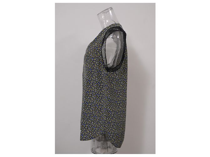 Blusa Sandro con scollo a V e bordi in pizzo in seta multicolore - vista 7