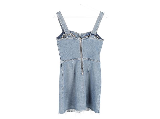 Minivestido Reformation Bustier en denim de algodón azul Azul claro - vista 5
