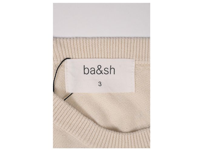 Maglione girocollo decorato Ba&sh in cotone bianco Crudo - vista 10