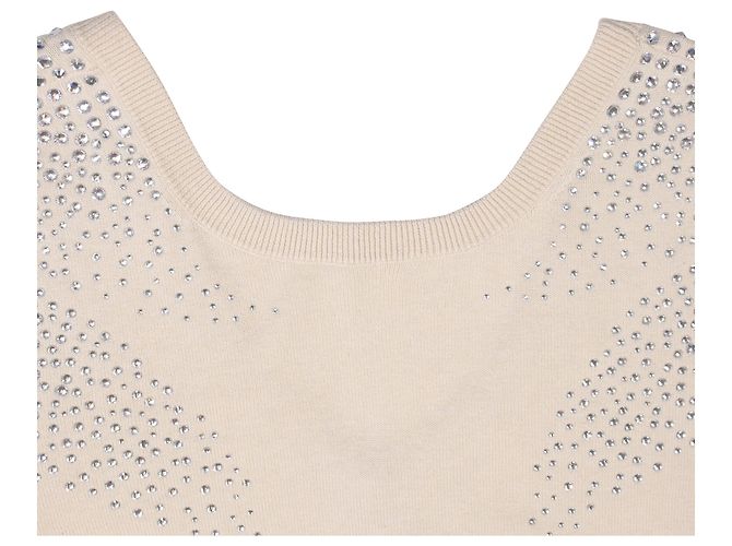 Maglione girocollo decorato Ba&sh in cotone bianco Crudo - vista 4