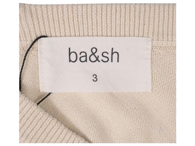 Maglione girocollo decorato Ba&sh in cotone bianco Crudo - vista 5