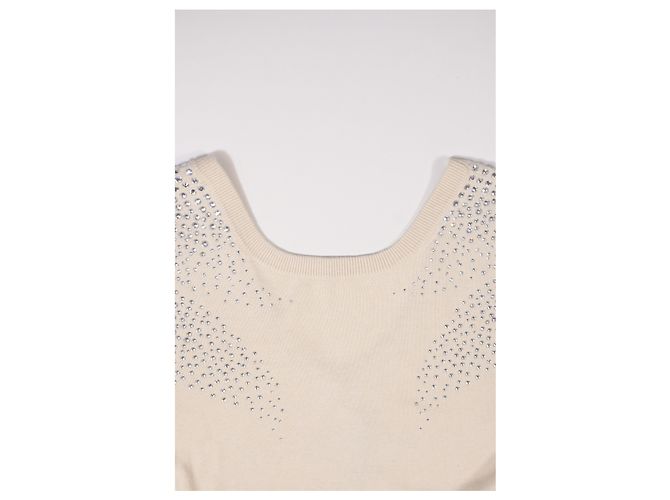 Maglione girocollo decorato Ba&sh in cotone bianco Crudo - vista 9