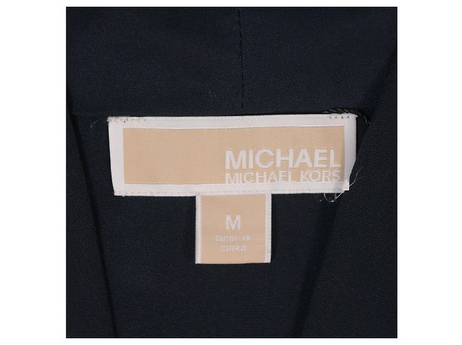 Blusa Michael Michael Kors con scollo a V in seta blu navy - vista 5