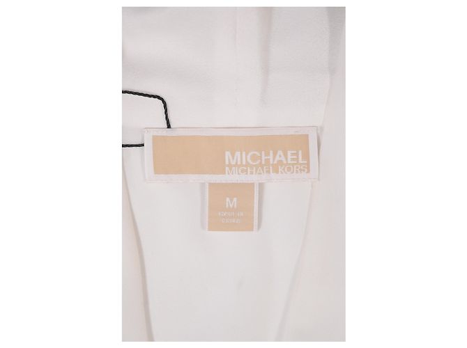 Blusa Michael Michael Kors con scollo a V in seta bianca Bianco - vista 10
