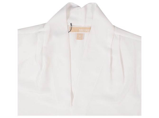 Blusa Michael Michael Kors con scollo a V in seta bianca Bianco - vista 4