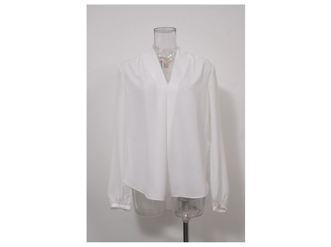 Blusa Michael Michael Kors con scollo a V in seta bianca Bianco - vista 6