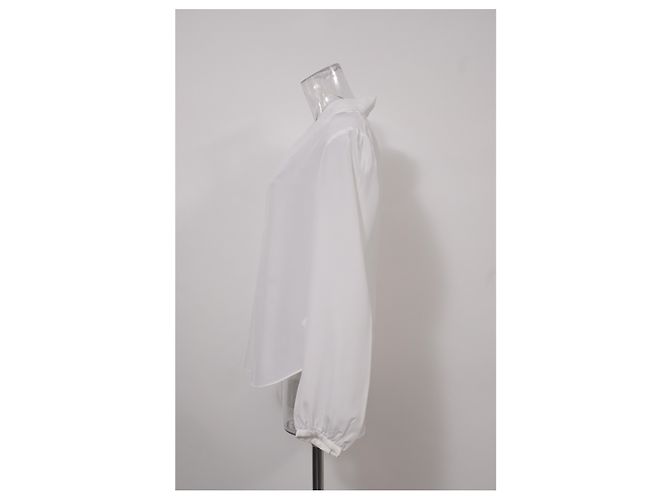 Blusa Michael Michael Kors con scollo a V in seta bianca Bianco - vista 7