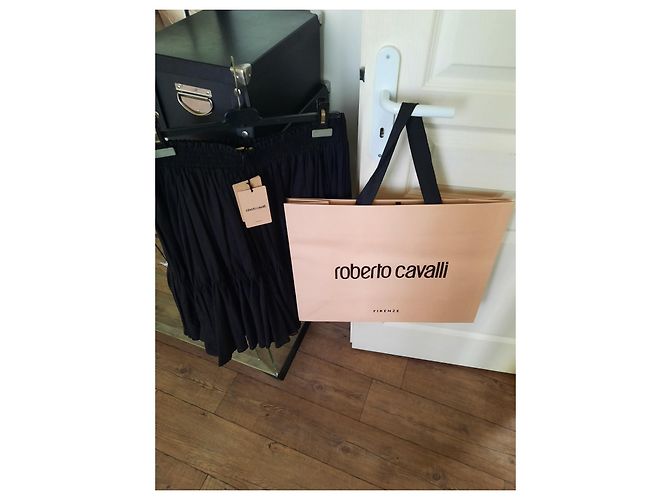 Top Roberto Cavalli de algodón negro con bordado inglés - vista 3