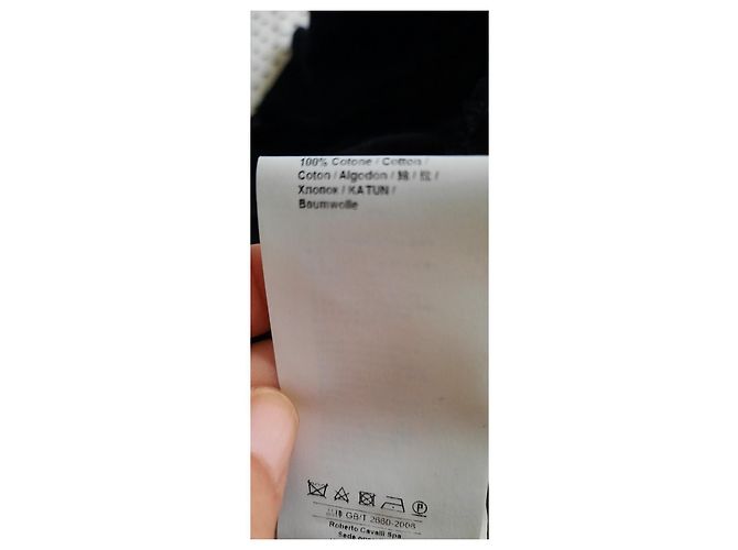 Top Roberto Cavalli de algodón negro con bordado inglés - vista 6