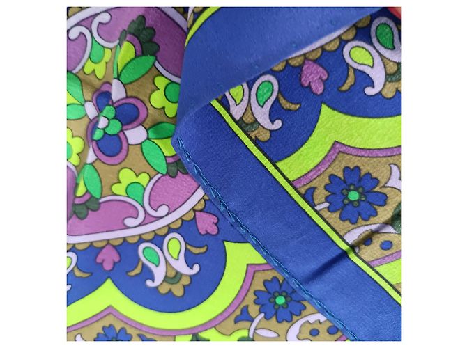 Gianni Versace mehrfarbiger blauer und lila Schal - Ansicht 6